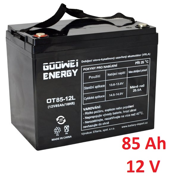 Trakční baterie (GEL) OTL 85 Ah , 12 V , kontakty T1 , GOOWEI ENERGY