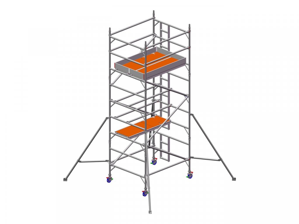 Profesionální hliníkové lešení o pracovní výšce 5,7 m, půdorys lešení 1,45 x 1,8 m Transform Tower