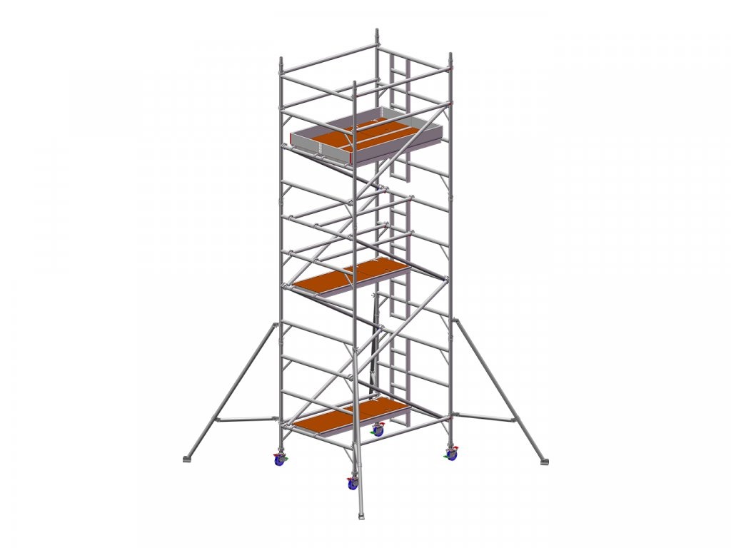 Profesionální hliníkové lešení o pracovní výšce 6,7 m, půdorys lešení 1,45 x 1,8 m Transform Tower