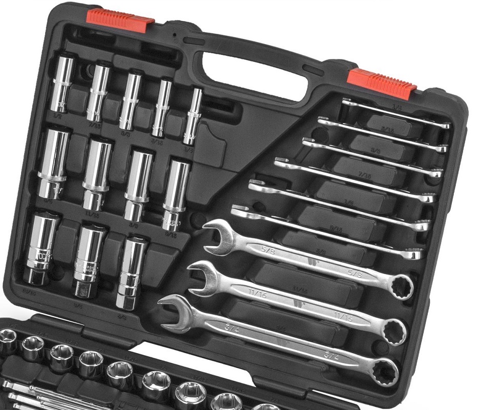 Gola sada palcová 1/4", 3/8", 92 dílů, CrV, pro opravu anglických aut a motorek, Welzh