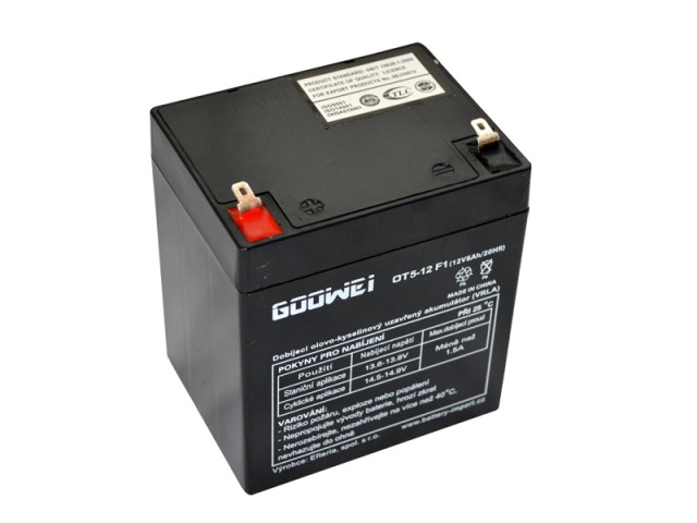 Záložní, staniční baterie VRLA 5 Ah , 12 V , kontakty F1 , GOOWEI ENERGY