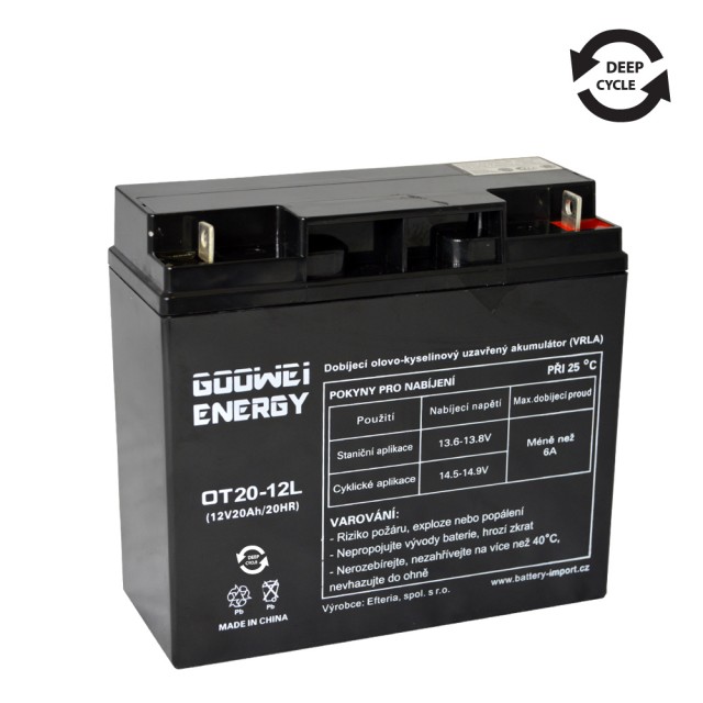 Trakční baterie (GEL) OTL 20 Ah , 12 V , kontakty L1 , GOOWEI ENERGY