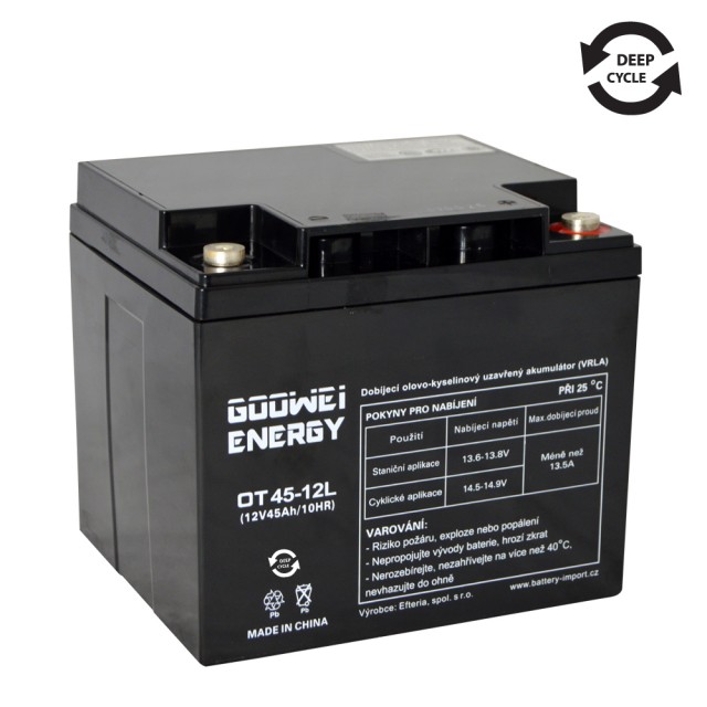 Trakční baterie (GEL) OTL 45 Ah , 12 V , kontakty T1 , GOOWEI ENERGY