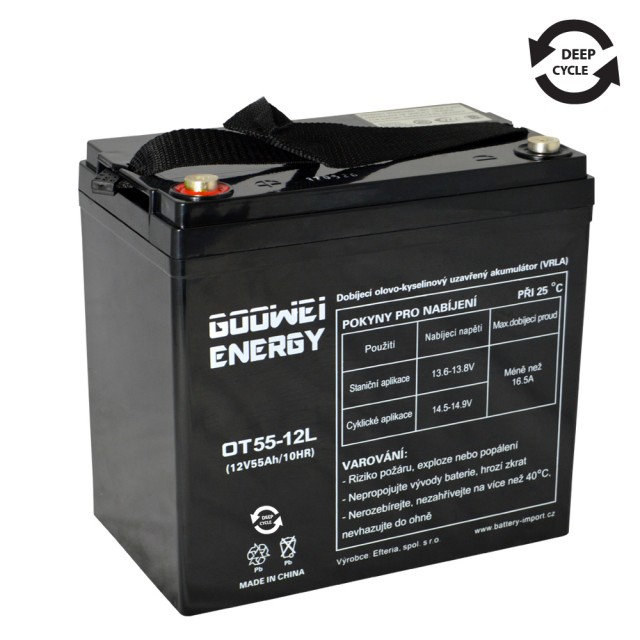 Trakční baterie (GEL) OTL 55 Ah , 12 V , kontakty T1 , GOOWEI ENERGY