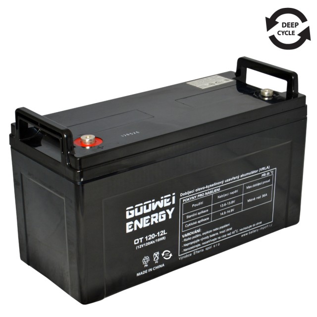 Trakční baterie (GEL) OTL 120 Ah , 12 V , kontakty T3 , GOOWEI ENERGY