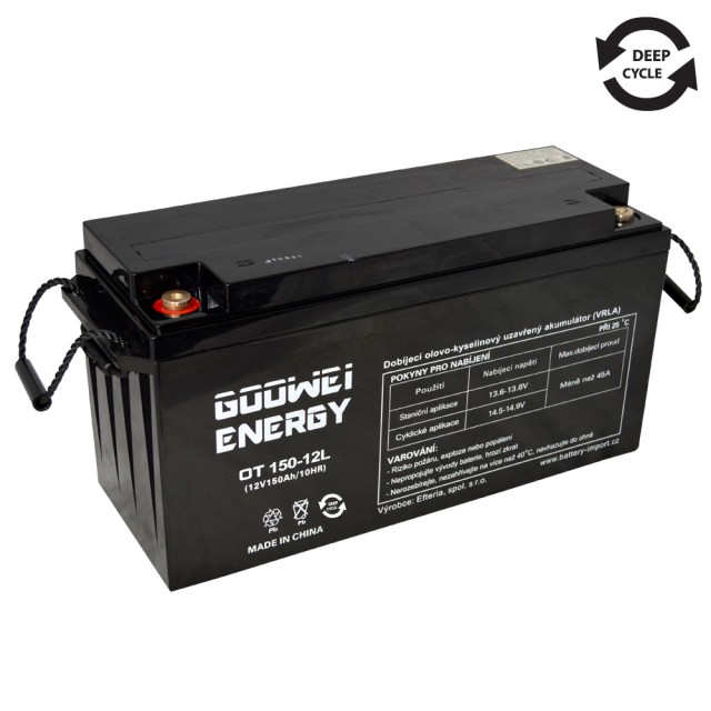 Trakční baterie (GEL) OTL 150 Ah , 12 V , kontakty T3 , GOOWEI ENERGY