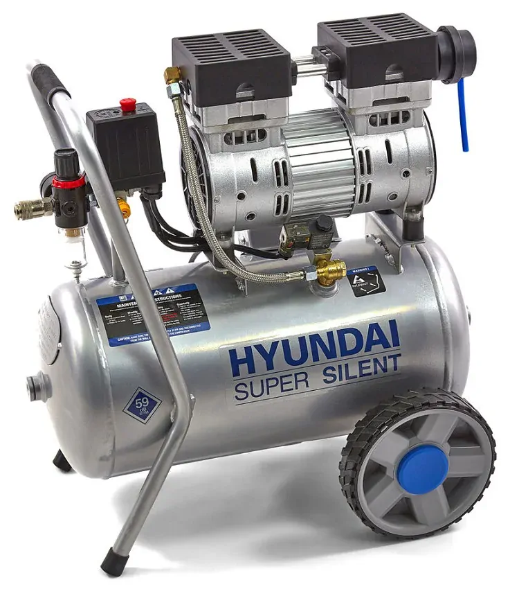 Tichý bezolejový "SILENT" kompresor 24 l, 2-válcový, 8 bar, 750 W HYUNDAI
