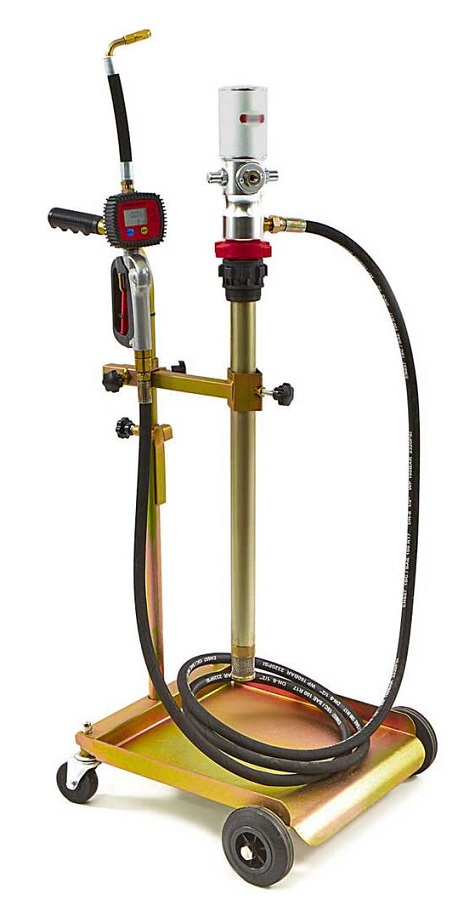 Profesionální mobilní pneumatické sudové čerpadlo / pumpa na olej pro nádoby 50 - 60l s digitálním odečtem