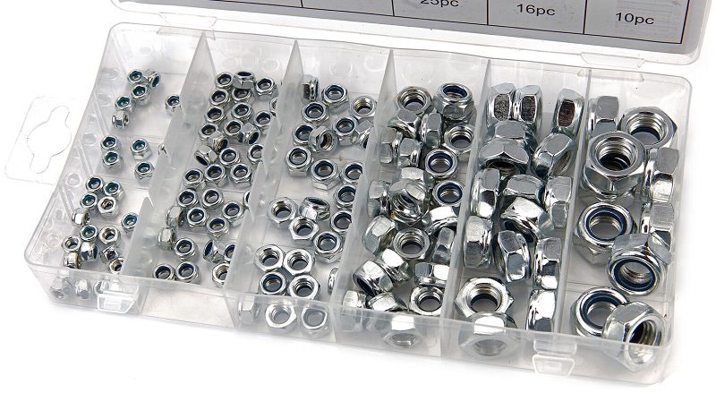 Samojistné matice M4 - M12, sada 146 kusů