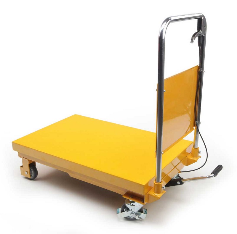 Manipulační vozík s hydraulickým nůžkovým zdvihem a pracovním stolem, nosnost až 300 kg, zdvih 730 mm