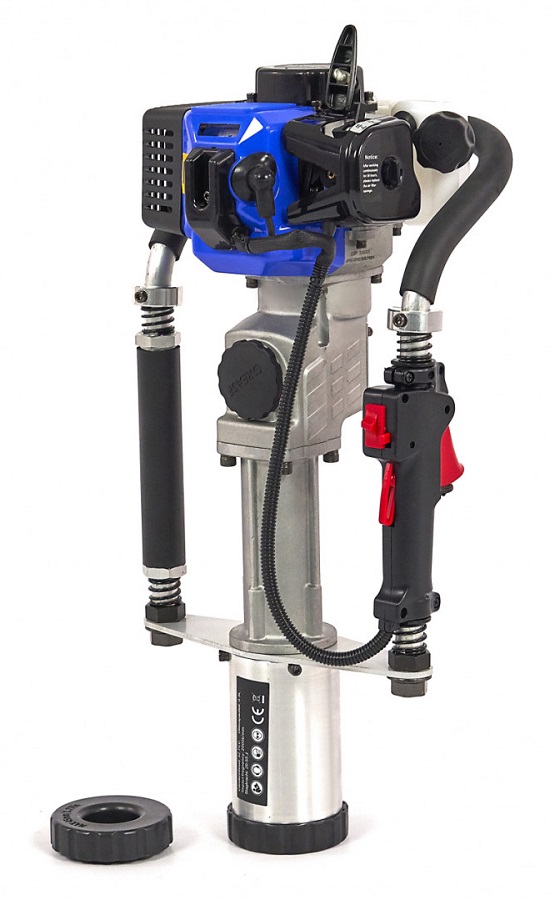 Motorové beranidlo pro zatloukání kůlů, benzínové 2-taktní, 1000 W, 1,4 Nm, 20-55 J