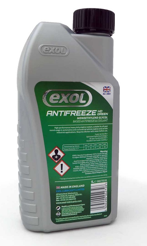 Exol Opticool Antifreeze HD (Green) - zelená chladicí kapalina do motoru, koncentrát, 1 l