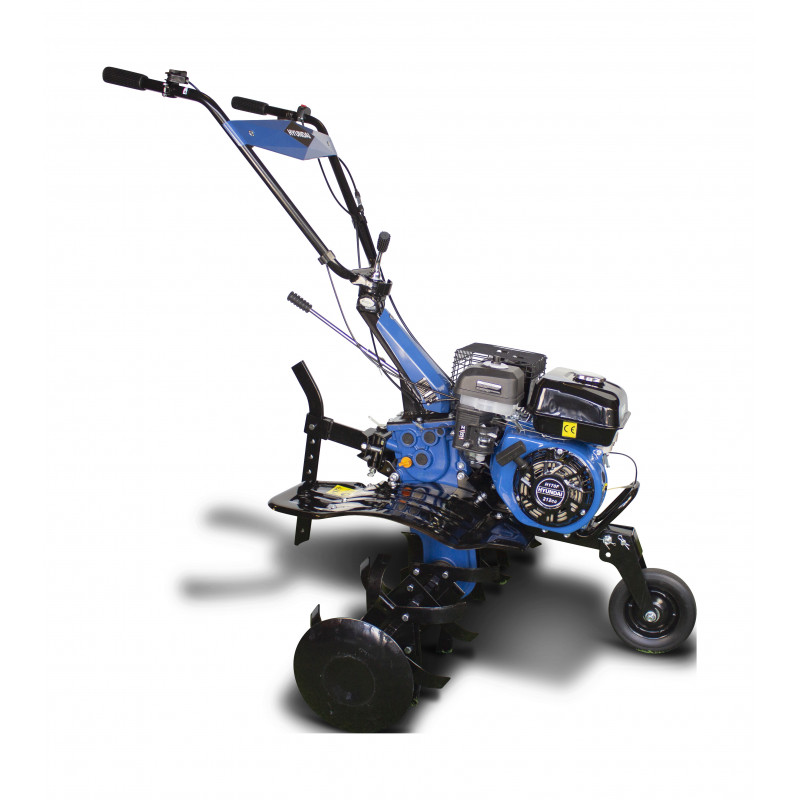 Benzínový kultivátor 4-taktní motor, 212 cm³, 8 nožů, záběr 100 cm, s radličkou a vyměnitelnými koly HMTC100-A HYUNDAI
