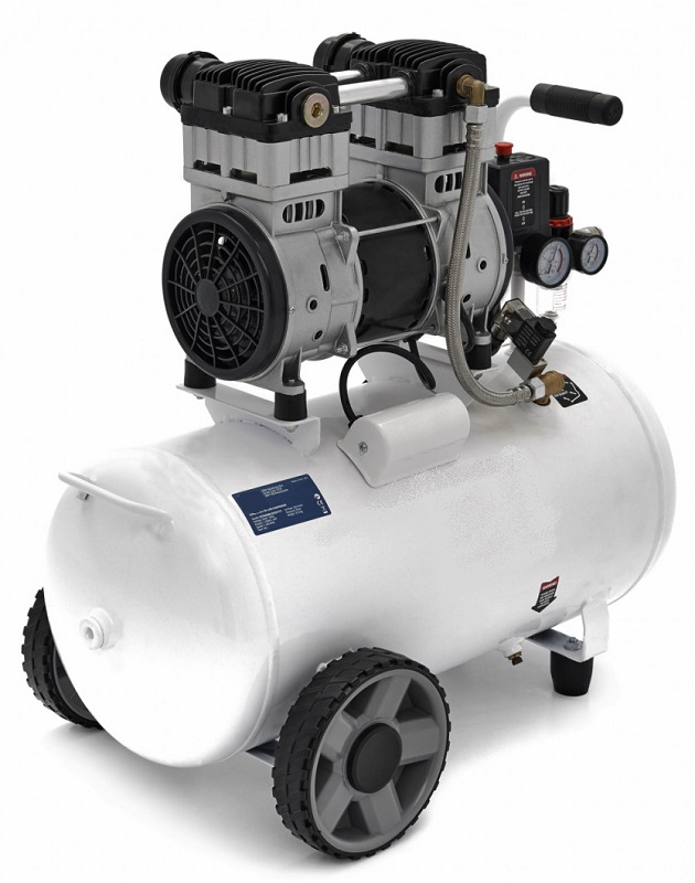 Tichý bezolejový kompresor "SILENT" 50 l, 2-válcový, 10 bar, 1500 W, 53-60 dB(A)