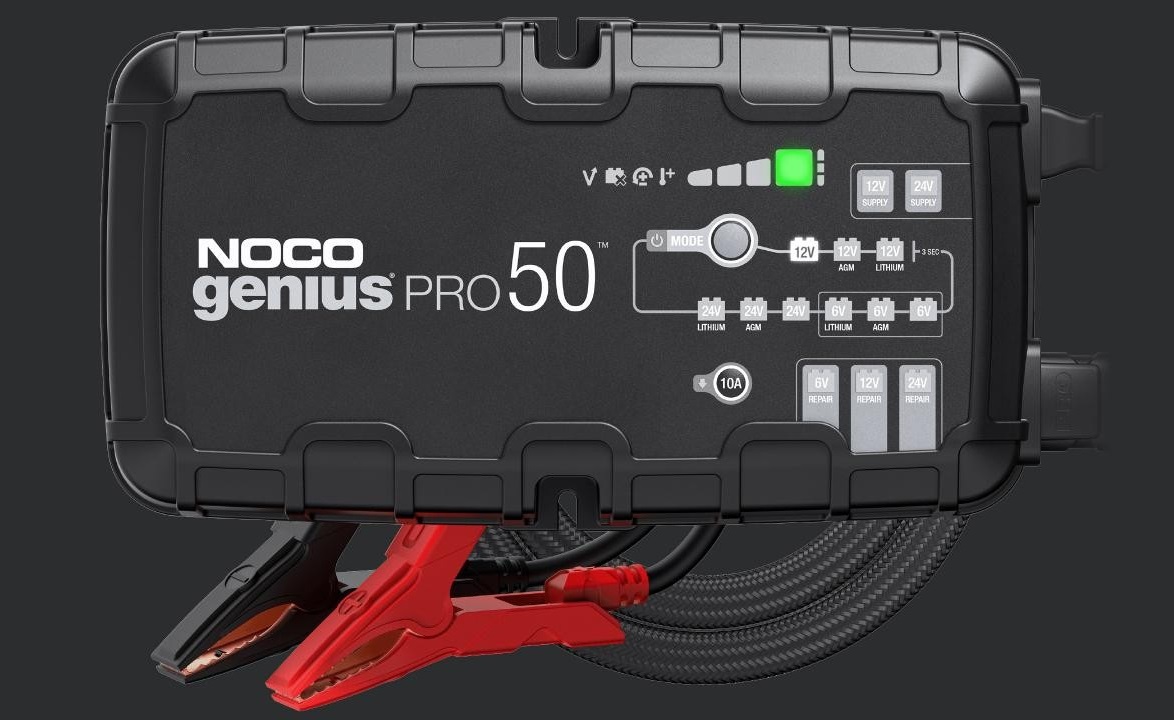 Automatická nabíječka baterií, akumulátorů 6V/12V/24V, nabíjecí proud 50A, pro baterie do 2000 Ah NOCO GENIUS PRO50