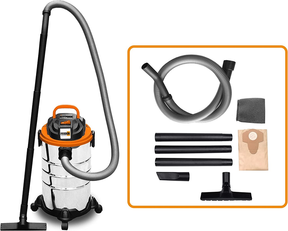 Průmyslový vysavač, suché i mokré vysávání, 1400 W, 30 l, FHAEP1430L FEIDER - VÝPRODEJ