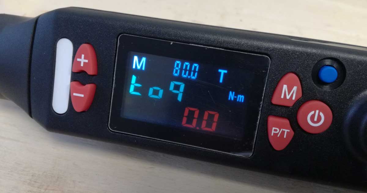 Momentový klíč 3/8'' 20-100 Nm, digitální s nastavením úhlu, Welzh