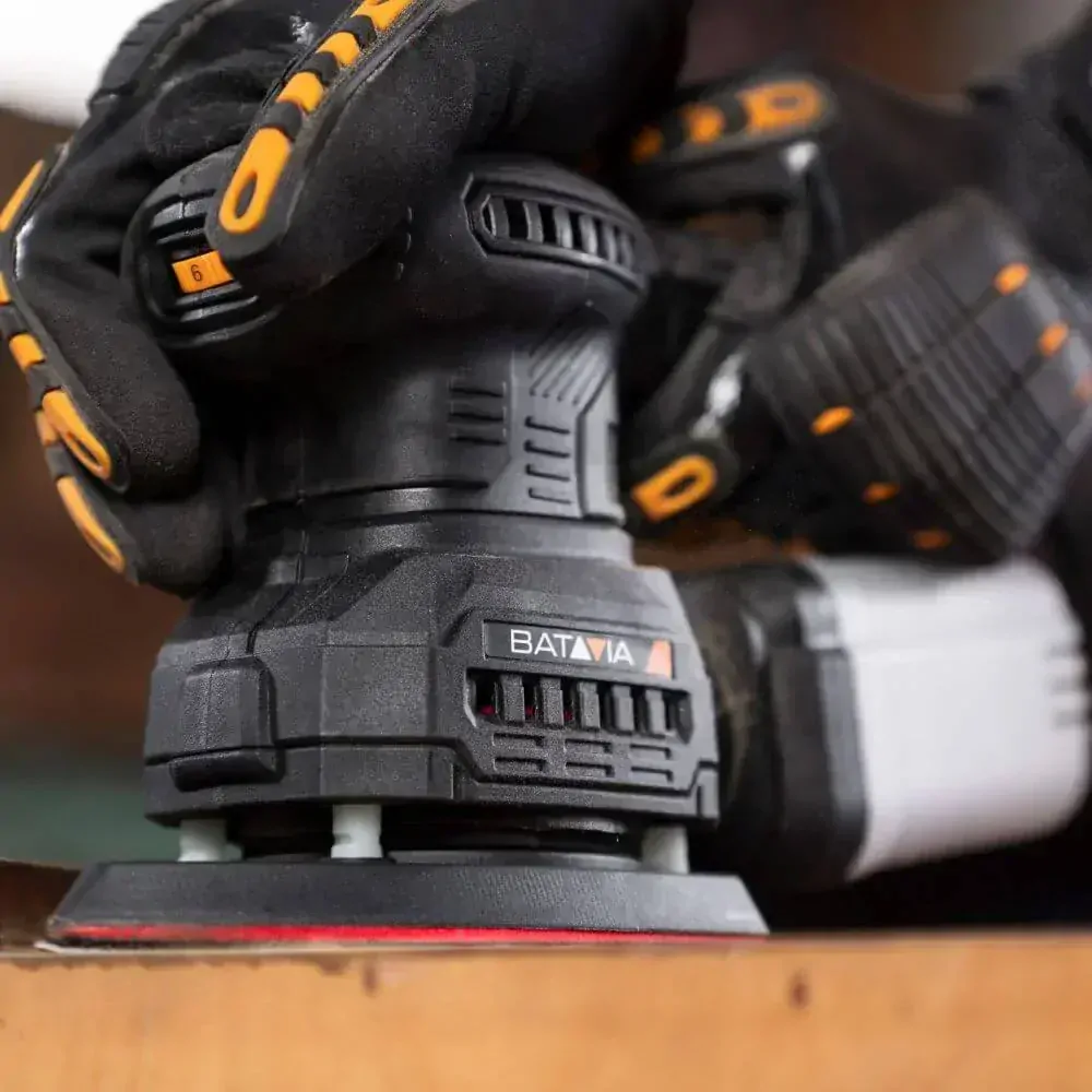 Excentrická rotační bruska 3v1, 200W, 12000 ot./min., pro broušení, leštění a dokončovací práce, 3 různé nástavce součástí balení, 230V, FIXXSERIES BATAVIA 7064684