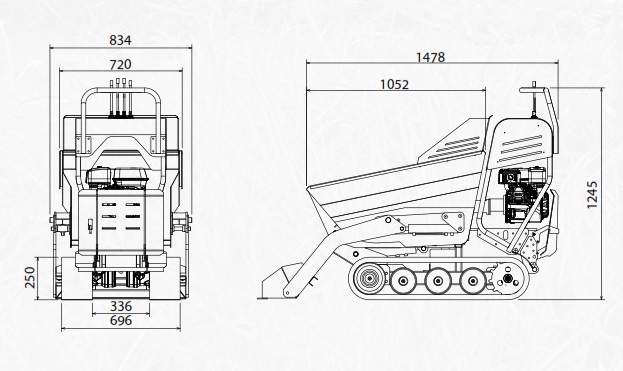 Profi minidumper VH 500 A PRO GX, 4,8 kW, nosnost 500 kg motor HONDA, Lumag