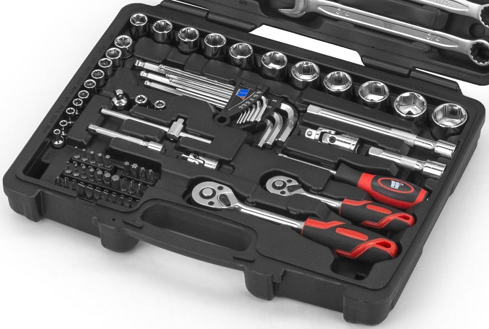 Gola sada palcová 1/4", 3/8", 92 dílů, CrV, pro opravu anglických aut a motorek, Welzh