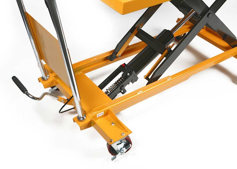 Manipulační vozík s hydraulickým nůžkovým zdvihem a pracovním stolem, nosnost až 500 kg, zdvih 900 mm