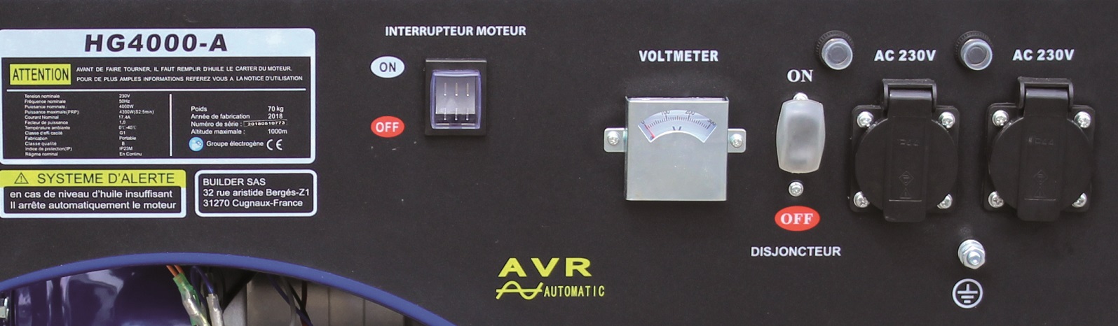 Jednofázová benzínová elektrocentrála, stavební benzínový generátor, 4 kW, systém AVR, HG4000-A HYUNDAI - VÝPRODEJ