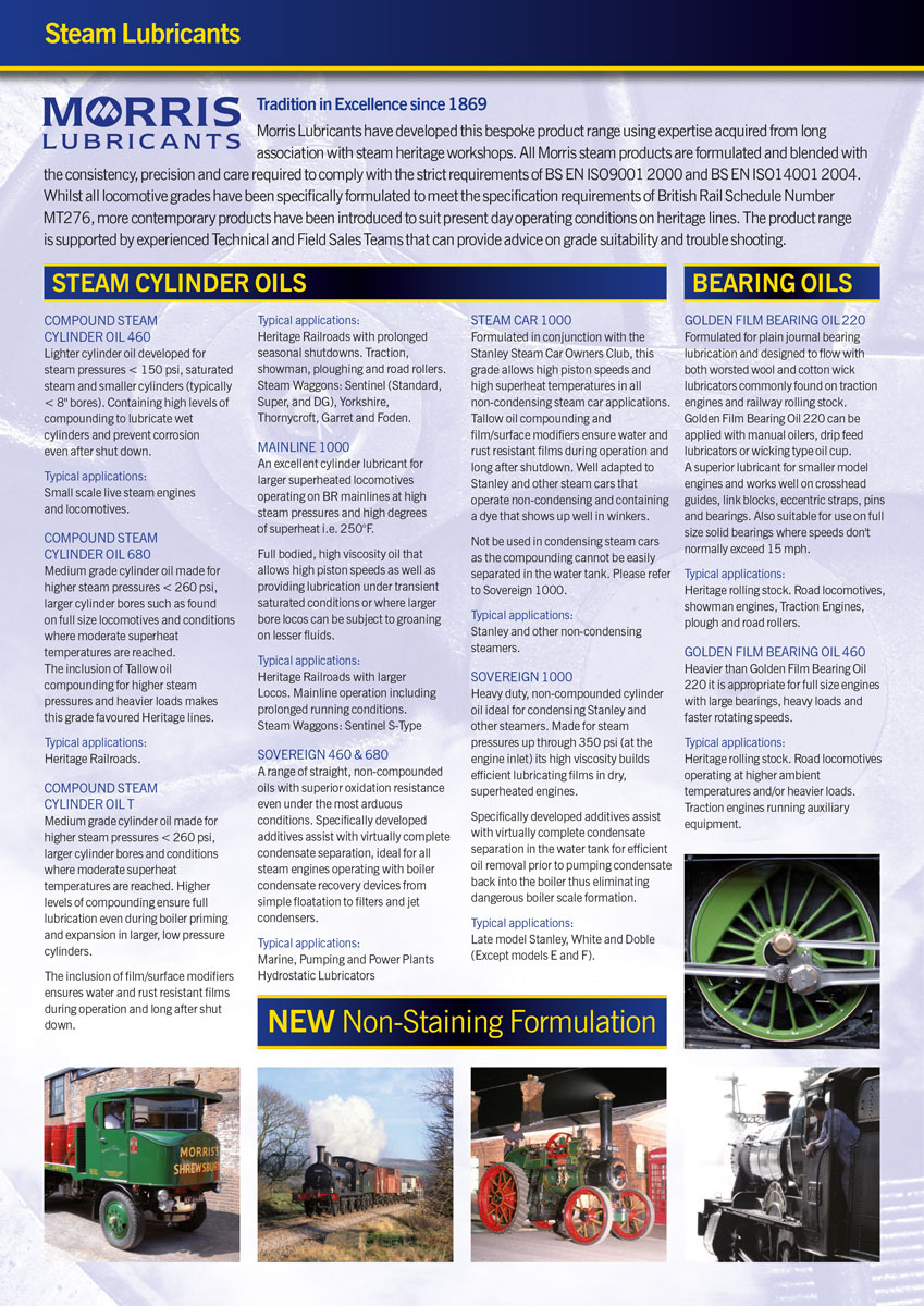 Morris Compound T Steam Cylinder Oil - olej pro písty parních strojů, 5l