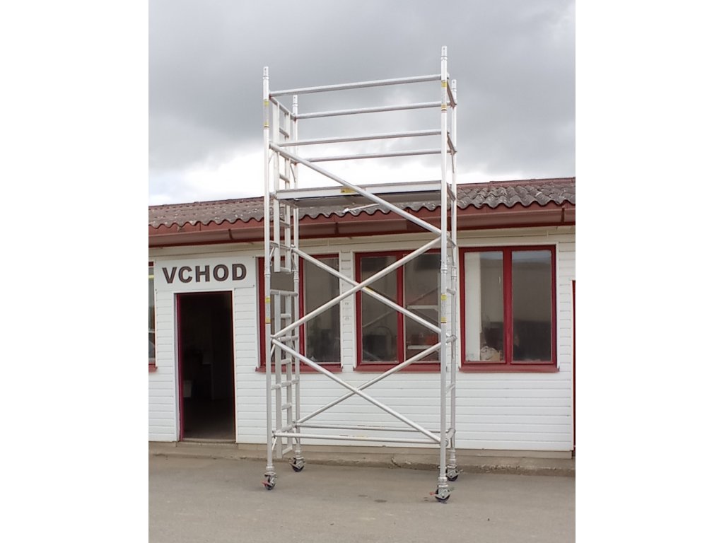 Profesionální hliníkové lešení o pracovní výšce 5,2 m, půdorys lešení 0,85 x 2,5 m Transform Tower