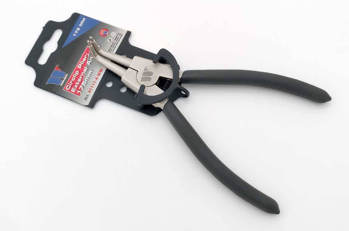 Kleště na vnitřní pojistné kroužky ,,seger", zahnuté 175 mm, Welzh