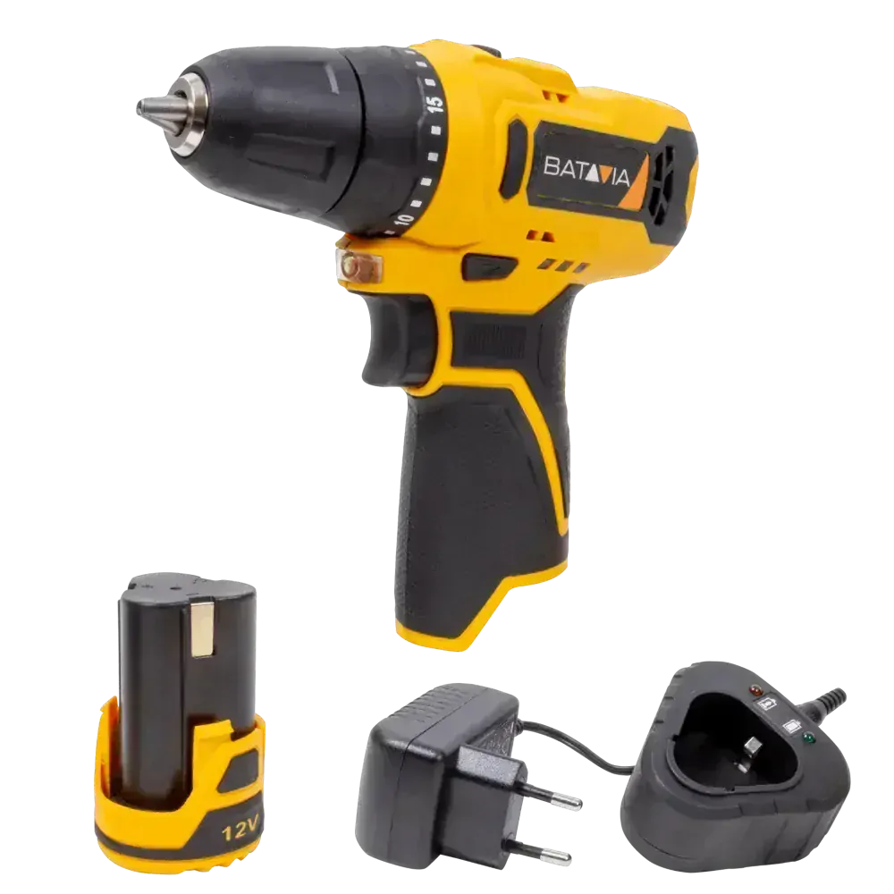 Aku bezdrátová vrtačka a šroubovák nejen pro kutily, 12V Li-Ion, 28Nm, bez baterie a nabíječky, bateriová platforma FIXXPACK BATAVIA