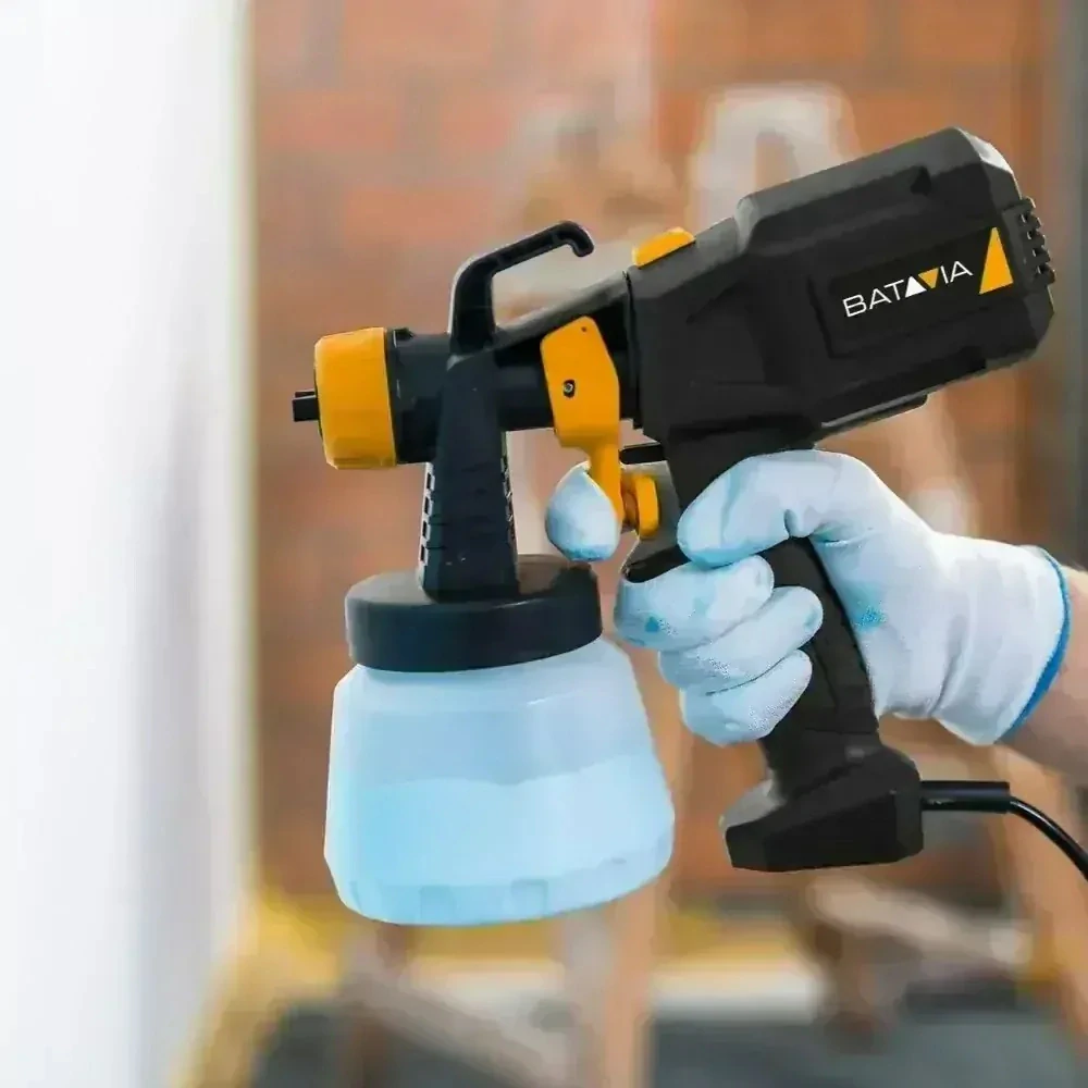 Malířská stříkací pistole, pro barvy, laky, mořidla, příkon 400 W, nádoba 800 ml, výkon 700 ml./min., hustota 55 - 60 DIN-s, napětí 230 V, FIXXSERIES BATAVIA 7064683