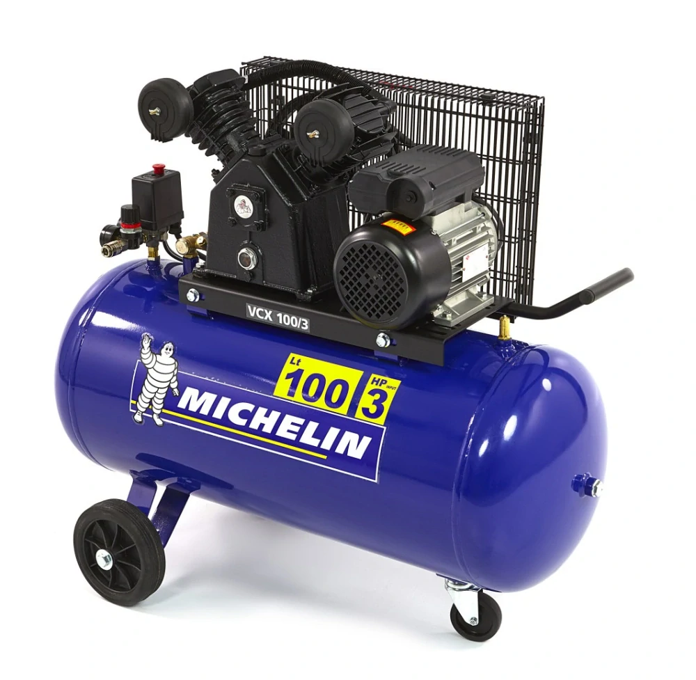 Olejový, výkonný, vzduchový kompresor s řemenovým pohonem, 10 barů, 100 l, 2,2 kW, 350 l/min., 230 V MICHELIN VCX 100/3