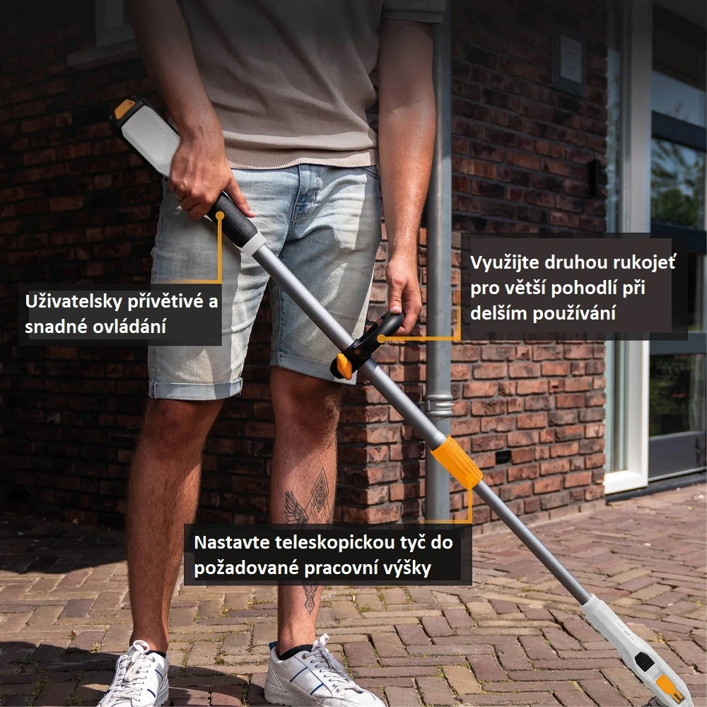Aku bezdrátový kartáč na čištění spár, odstraňovač plevele, mechu a nečistot, 18 V, bez baterie a nabíječky FIXXBRUSH BATAVIA