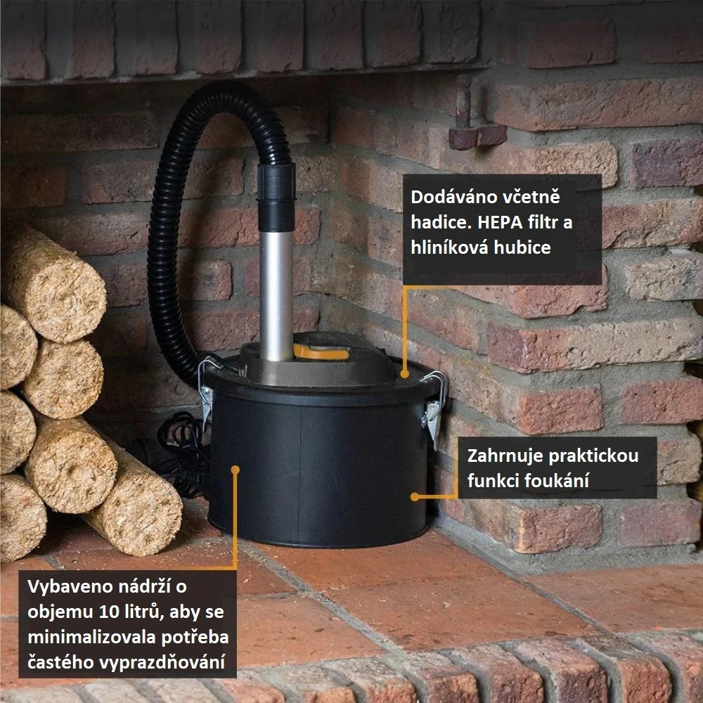 Vysavač popela, 800 W, 230 V, s HEPA filtrem BATAVIA