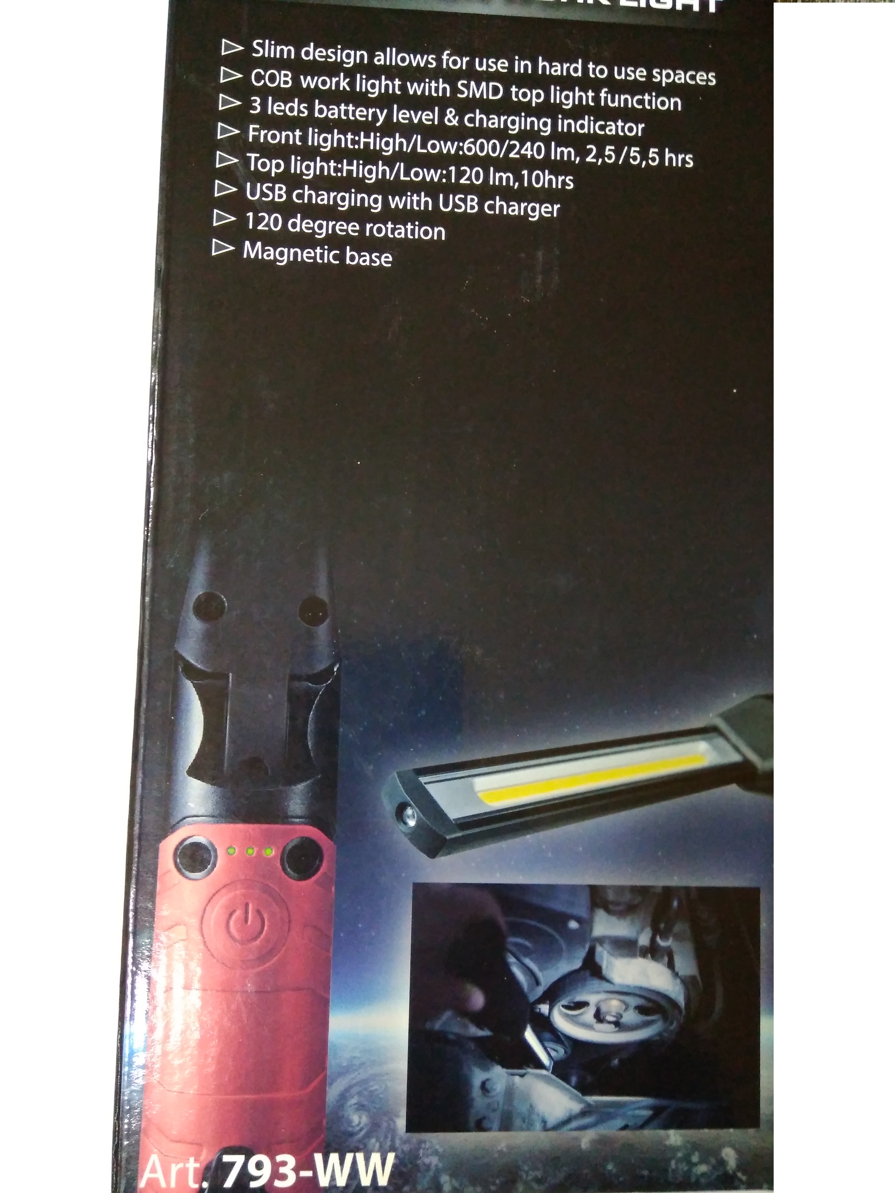 Úzké multifunkční pracovní LED světlo, 6W , WELZH