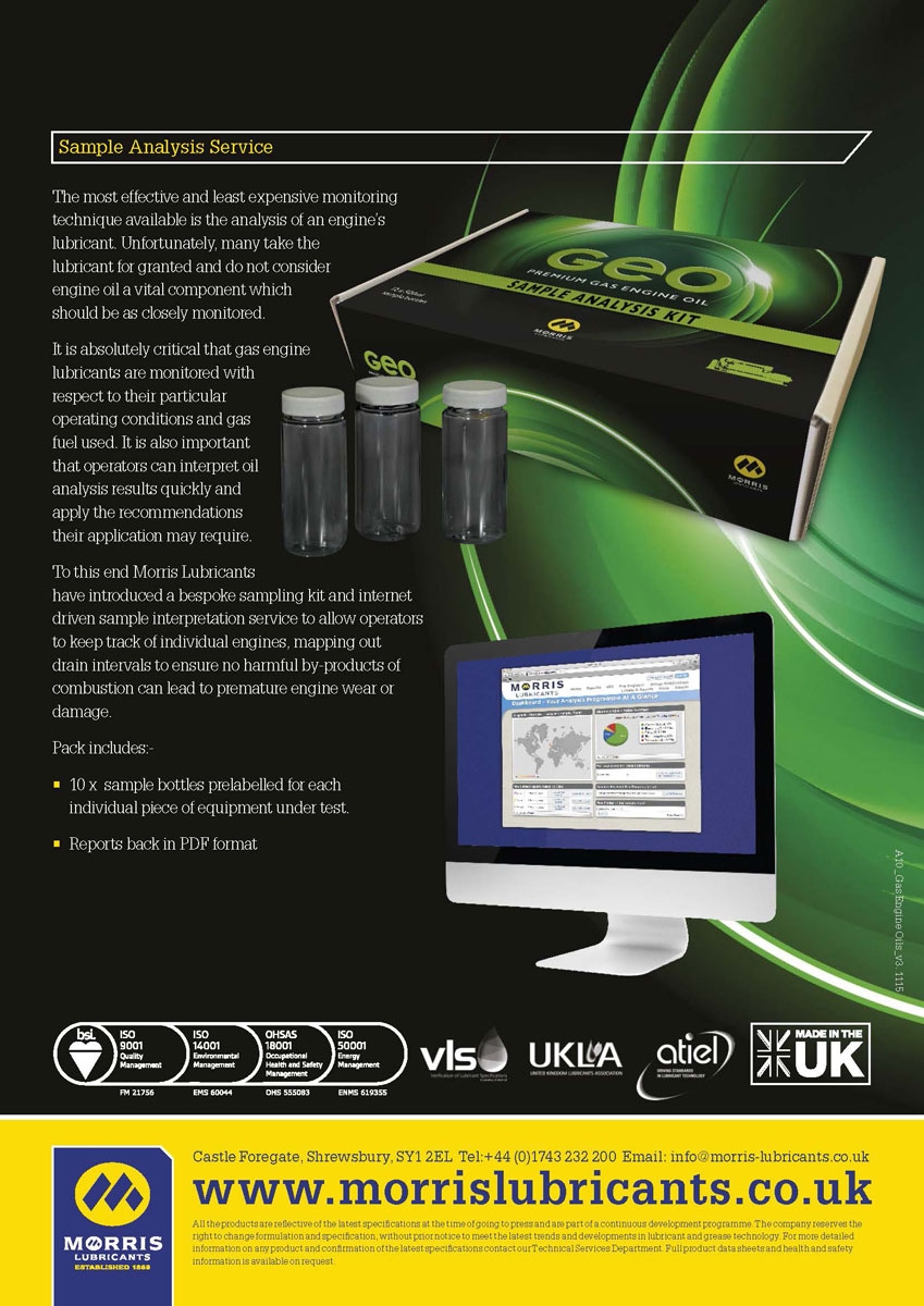 Morris Geo Ultra NG 40 - motorový olej pro generátory na zemní plyn, 1000l