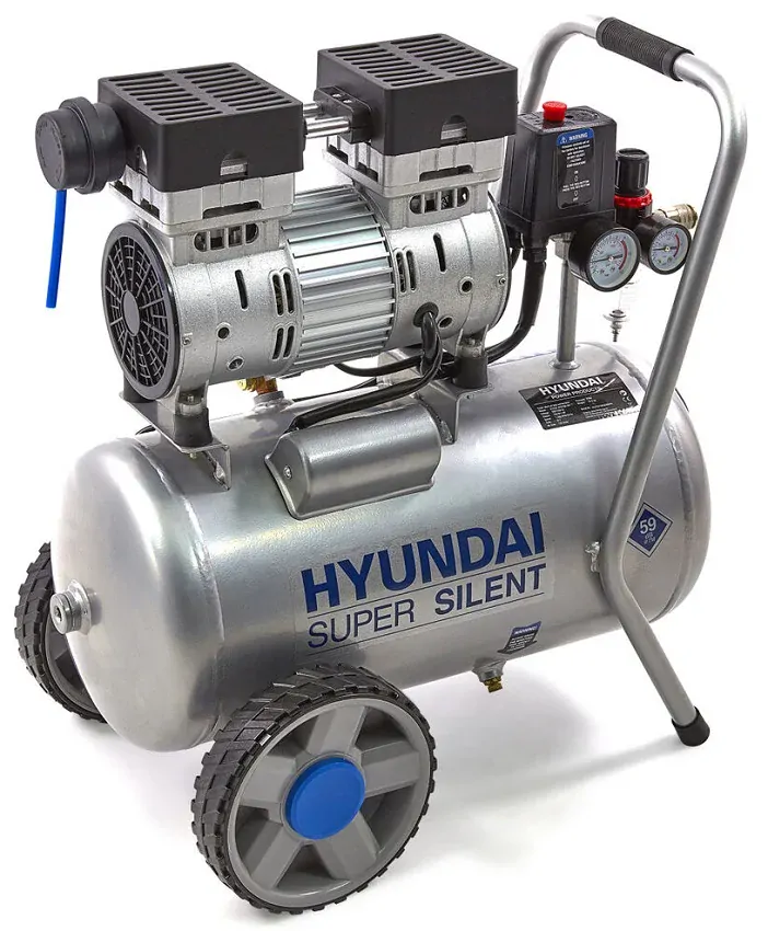 Tichý bezolejový "SILENT" kompresor 24 l, 2-válcový, 8 bar, 750 W HYUNDAI