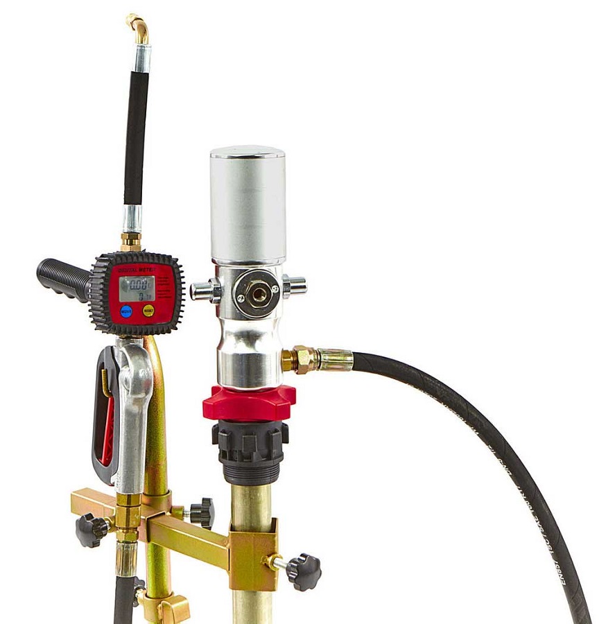 Profesionální mobilní pneumatické sudové čerpadlo / pumpa na olej pro nádoby 50 - 60l s digitálním odečtem