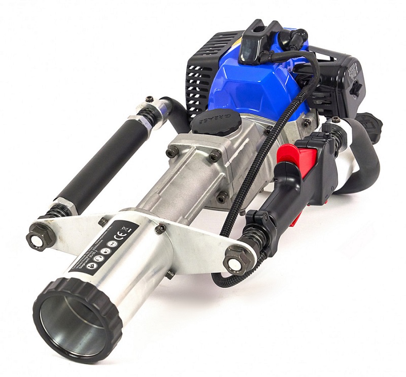 Motorové beranidlo pro zatloukání kůlů, benzínové 2-taktní, 1000 W, 1,4 Nm, 20-55 J