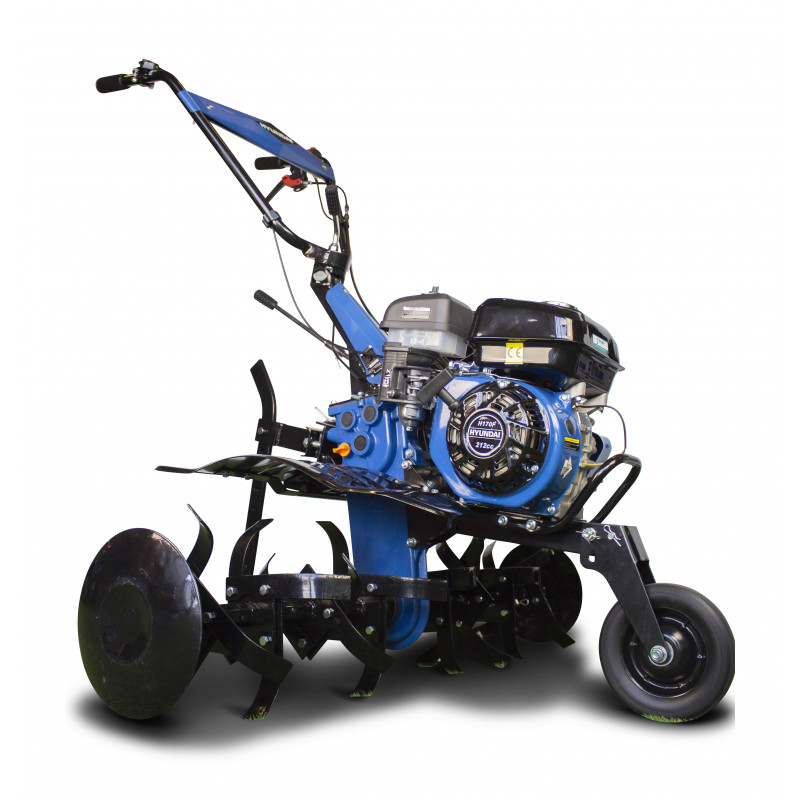 Benzínový kultivátor 4-taktní motor, 212 cm³, 8 nožů, záběr 100 cm, s radličkou a vyměnitelnými koly HMTC100-A HYUNDAI