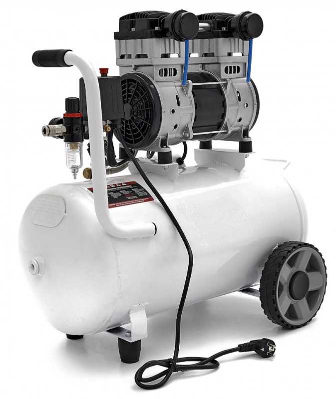 Tichý bezolejový kompresor "SILENT" 50 l, 2-válcový, 10 bar, 1500 W, 53-60 dB(A)