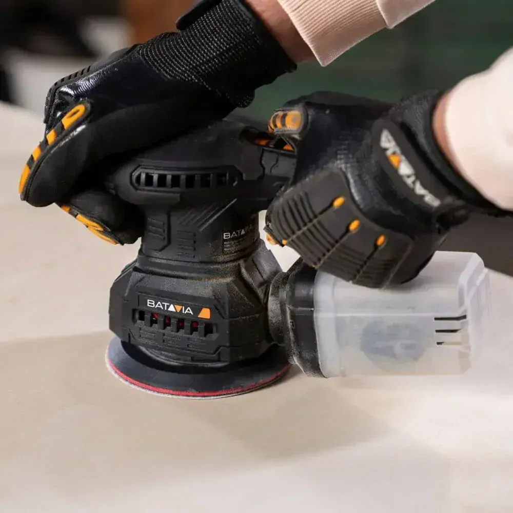 Excentrická rotační bruska 3v1, 200W, 12000 ot./min., pro broušení, leštění a dokončovací práce, 3 různé nástavce součástí balení, 230V, FIXXSERIES BATAVIA 7064684