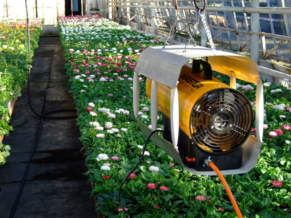 Plynové topidlo s ventilátorem o max. výkonu 18-33 kW, možná regulace výkonu, BLP33M MASTER