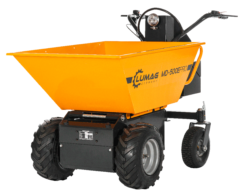 Minidumper elektrický MD 500 E-PRO, 750 W, 48 V, nosnost 500 kg Lumag