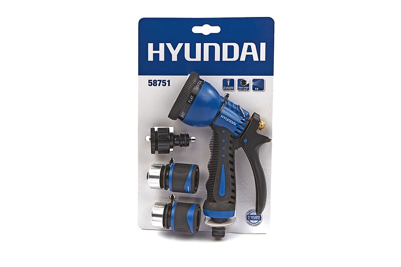 Zahradní sada sprchy a adaptérů pro hadice , 4 - dílná sada , 1/2" a 5/8", HYUNDAI