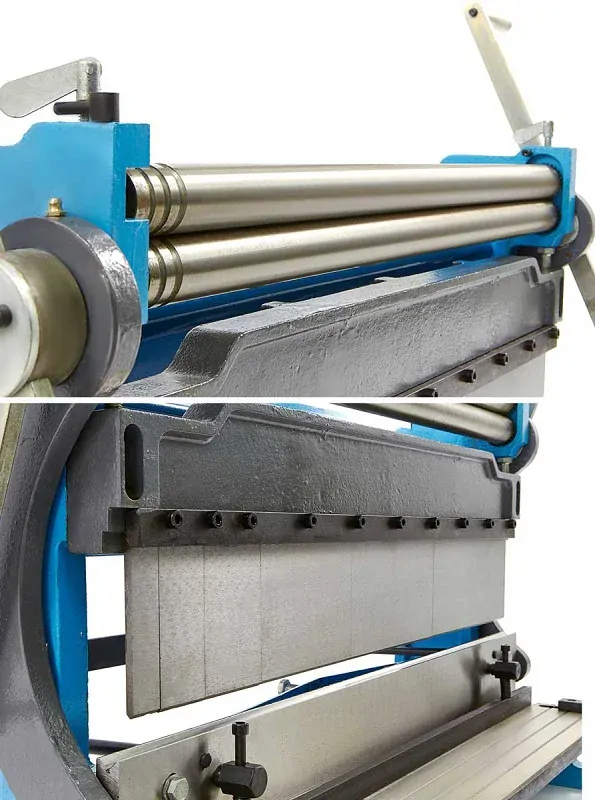Kombinovaný stroj na plech 760 - nůžky-stáčečka-ohýbačka plechu, 3 v 1, 760 mm, 140 kg
