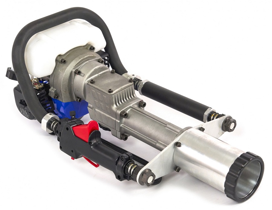Motorové beranidlo pro zatloukání kůlů, benzínové 2-taktní, 1000 W, 1,4 Nm, 20-55 J