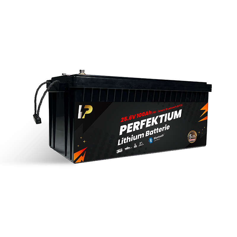 Trakční baterie 100 Ah, 25,6 V, Perfektium LiFePo4 Lithium, přes 3000 cyklů, 5 let záruka, s vestavěným Smart BMS, Bluetooth, PB-25.6V 100Ah Perfektium