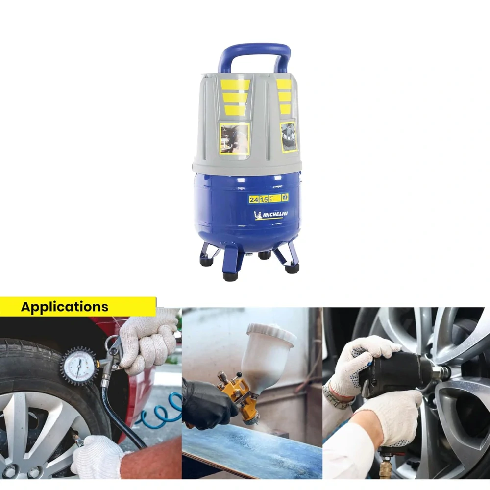 Přenosný, bezolejový, vzduchový kompresor, 10 barů, 24 l, 68 dB, 1,1 kW, 160 l/min., 230V, MICHELIN MXV24