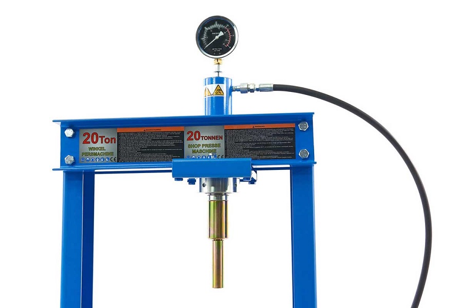20t rámový dílenský hydraulicko-pneumatický lis, lisovací piny, 90 kg